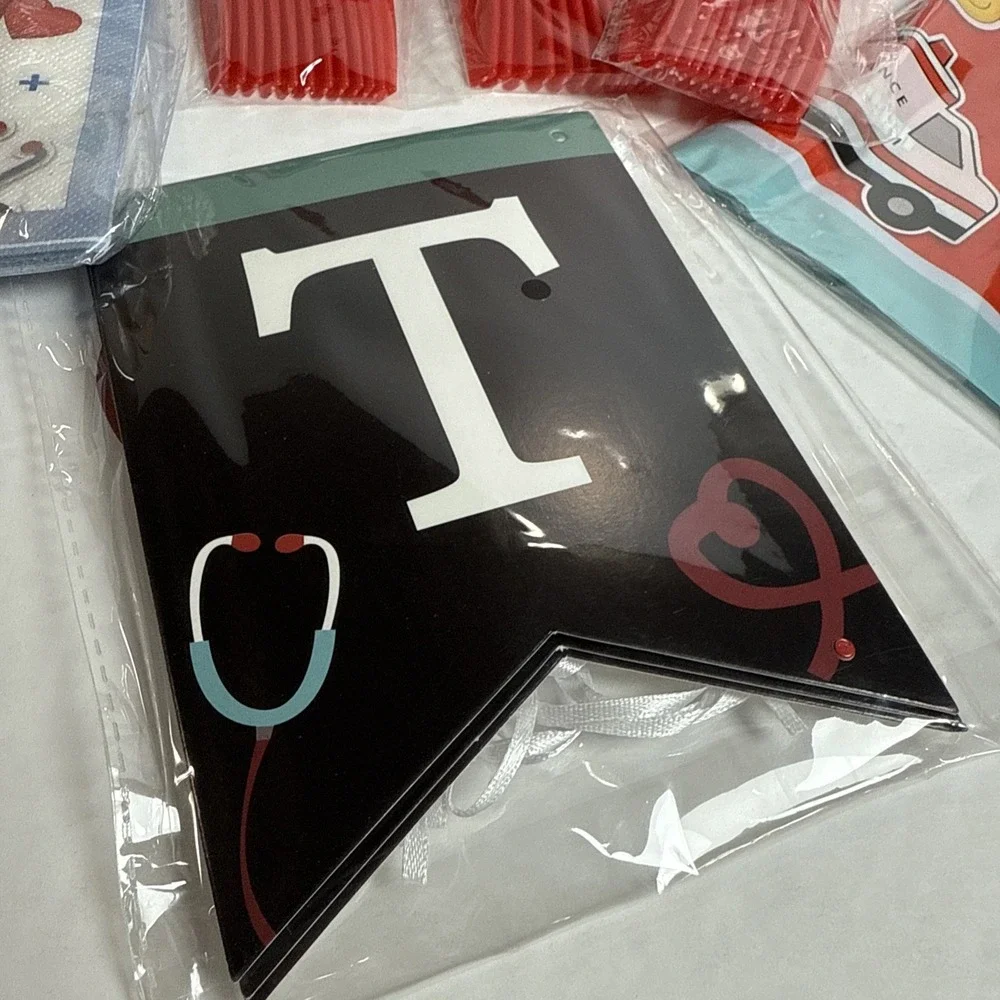 NURSE party decorations and table setting for 12 Banner‎ NEW